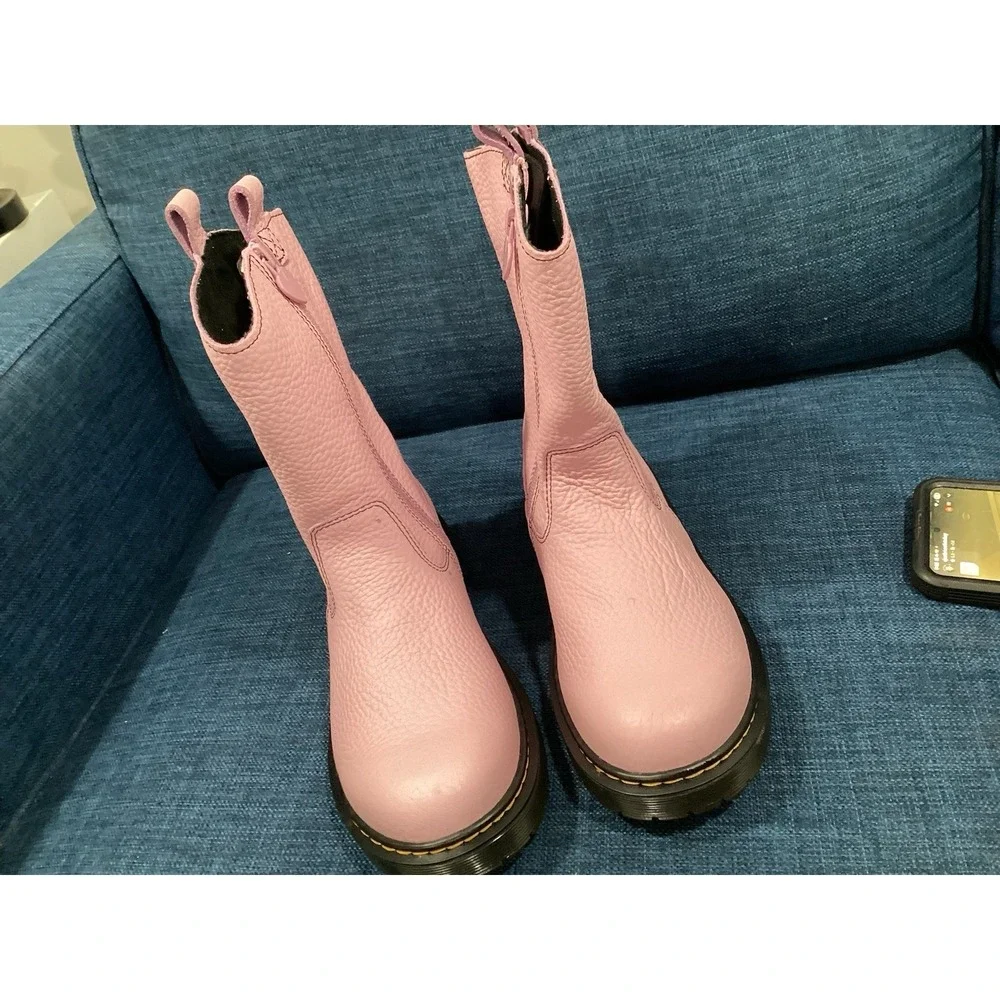 Dr Doc Martens Bex Heart P-O Boots Cowgirl Women's Size 6 Soft Pink Leather NEW